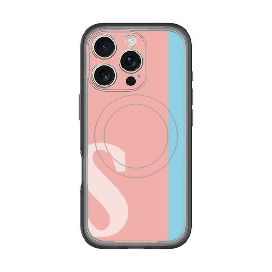 スリムプロテクションプレミアムケース with MagSafe［ オリジナル - initial color line - S pink ］