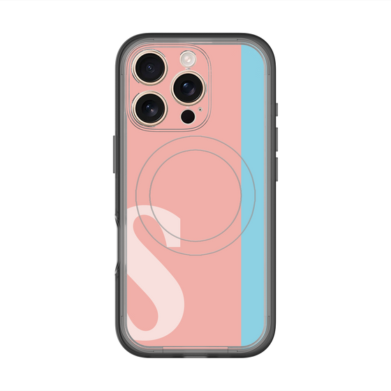 スリムプロテクションプレミアムケース with MagSafe［ オリジナル - initial color line - S pink ］