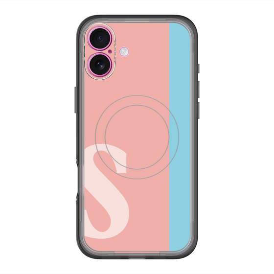スリムプロテクションプレミアムケース with MagSafe［ オリジナル - initial color line - S pink ］
