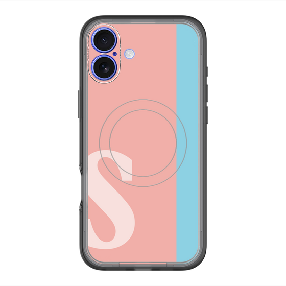 スリムプロテクションプレミアムケース with MagSafe［ オリジナル - initial color line - S pink ］