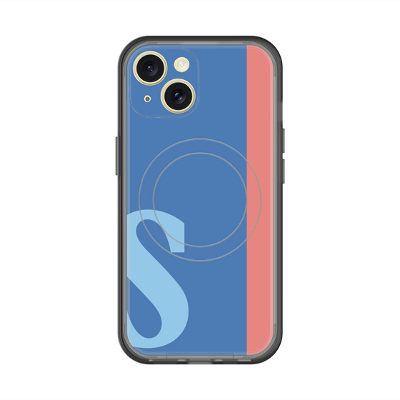スリムプロテクションプレミアムケース with MagSafe［ オリジナル - initial color line - S blue ］