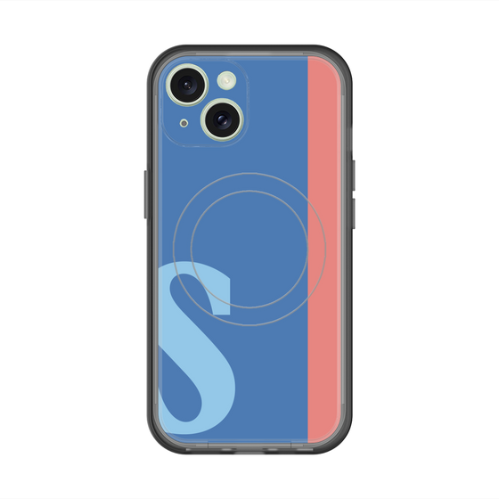スリムプロテクションプレミアムケース with MagSafe［ オリジナル - initial color line - S blue ］
