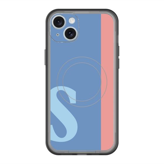 スリムプロテクションプレミアムケース with MagSafe［ オリジナル - initial color line - S blue ］