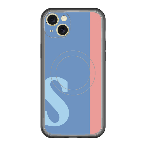 スリムプロテクションプレミアムケース with MagSafe［ オリジナル - initial color line - S blue ］