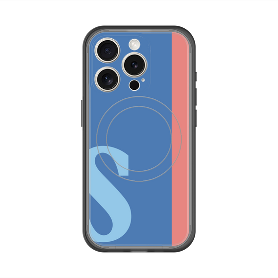 スリムプロテクションプレミアムケース with MagSafe［ オリジナル - initial color line - S blue ］