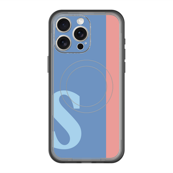 スリムプロテクションプレミアムケース with MagSafe［ オリジナル - initial color line - S blue ］
