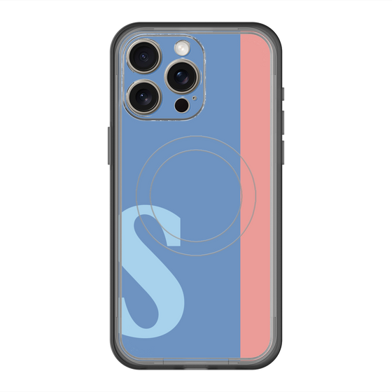 スリムプロテクションプレミアムケース with MagSafe［ オリジナル - initial color line - S blue ］