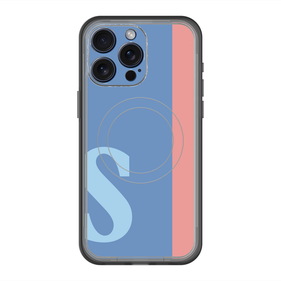 スリムプロテクションプレミアムケース with MagSafe［ オリジナル - initial color line - S blue ］
