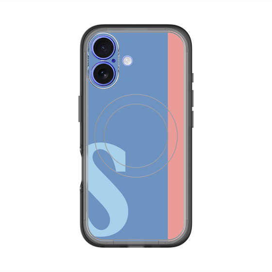 スリムプロテクションプレミアムケース with MagSafe［ オリジナル - initial color line - S blue ］