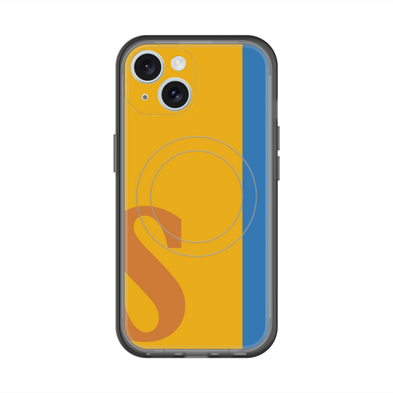 スリムプロテクションプレミアムケース with MagSafe［ オリジナル - initial color line - S orange ］