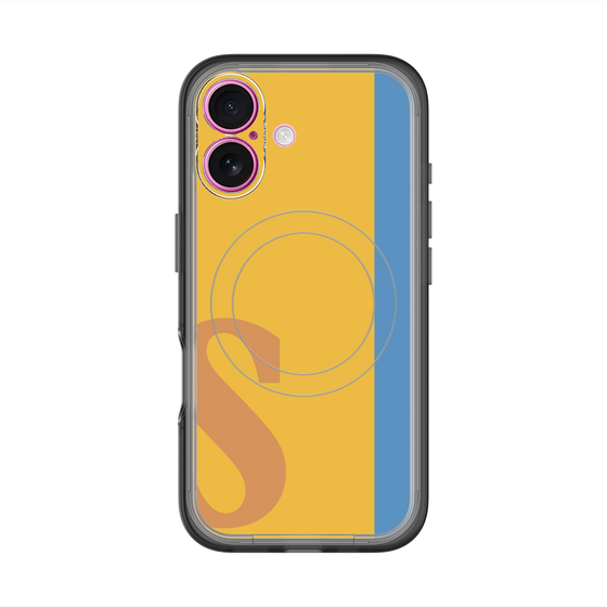 スリムプロテクションプレミアムケース with MagSafe［ オリジナル - initial color line - S orange ］