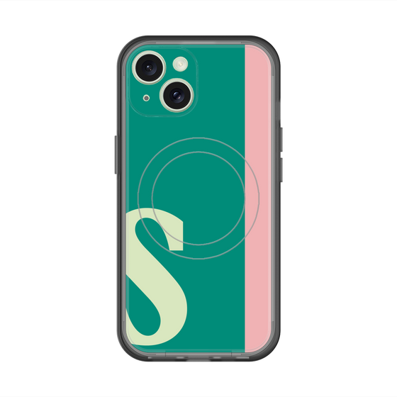 スリムプロテクションプレミアムケース with MagSafe［ オリジナル - initial color line - S green ］