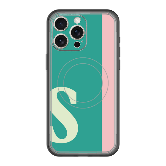 スリムプロテクションプレミアムケース with MagSafe［ オリジナル - initial color line - S green ］