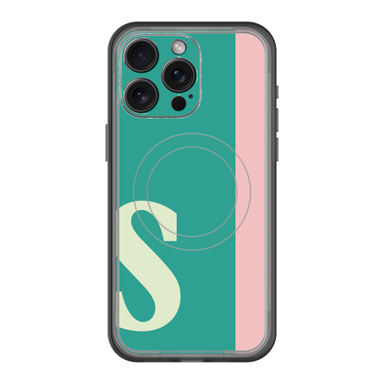スリムプロテクションプレミアムケース with MagSafe［ オリジナル - initial color line - S green ］
