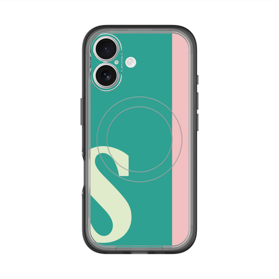スリムプロテクションプレミアムケース with MagSafe［ オリジナル - initial color line - S green ］