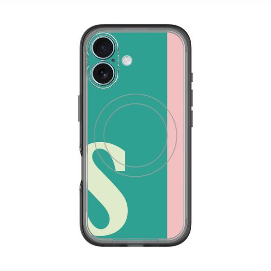スリムプロテクションプレミアムケース with MagSafe［ オリジナル - initial color line - S green ］