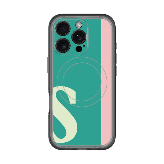 スリムプロテクションプレミアムケース with MagSafe［ オリジナル - initial color line - S green ］