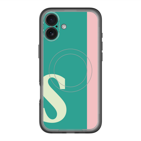 スリムプロテクションプレミアムケース with MagSafe［ オリジナル - initial color line - S green ］