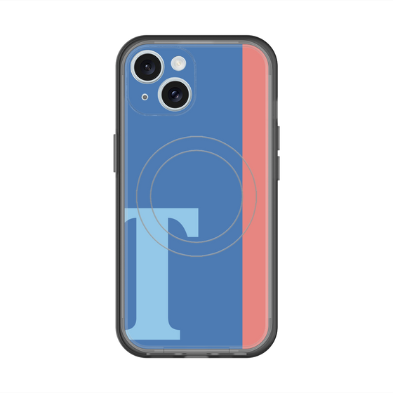 スリムプロテクションプレミアムケース with MagSafe［ オリジナル - initial color line - T blue ］