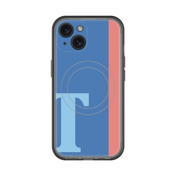 スリムプロテクションプレミアムケース with MagSafe［ オリジナル - initial color line - T blue ］