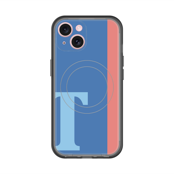 スリムプロテクションプレミアムケース with MagSafe［ オリジナル - initial color line - T blue ］
