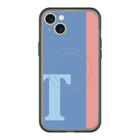 スリムプロテクションプレミアムケース with MagSafe［ オリジナル - initial color line - T blue ］