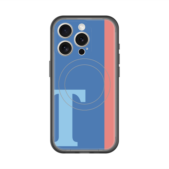 スリムプロテクションプレミアムケース with MagSafe［ オリジナル - initial color line - T blue ］