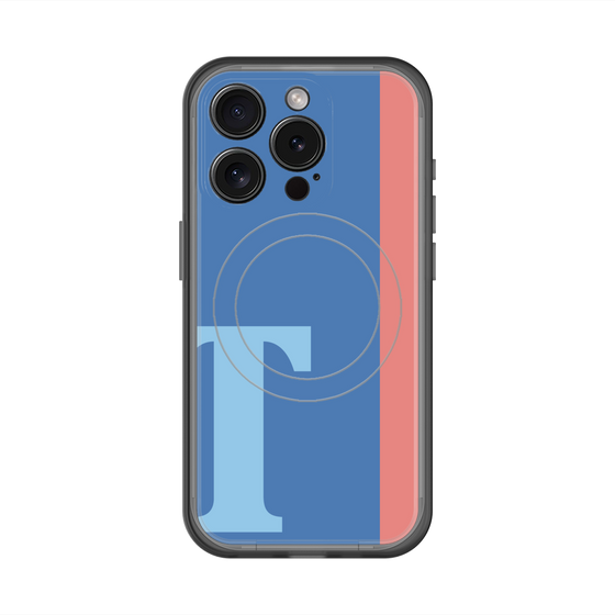 スリムプロテクションプレミアムケース with MagSafe［ オリジナル - initial color line - T blue ］