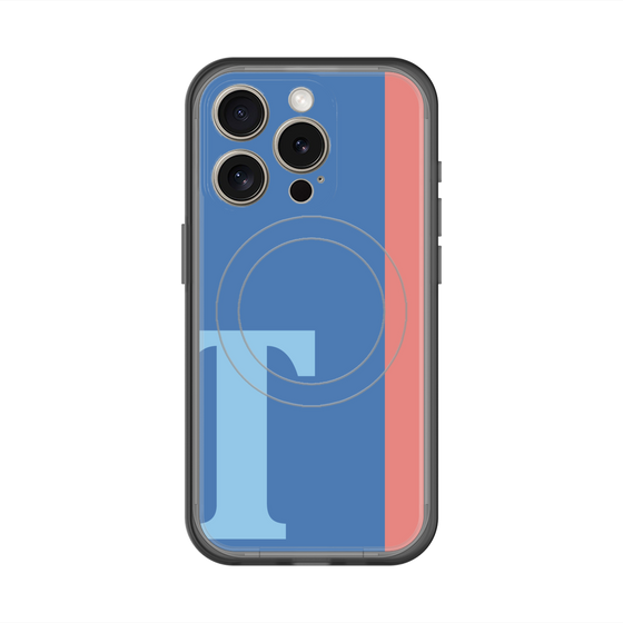 スリムプロテクションプレミアムケース with MagSafe［ オリジナル - initial color line - T blue ］