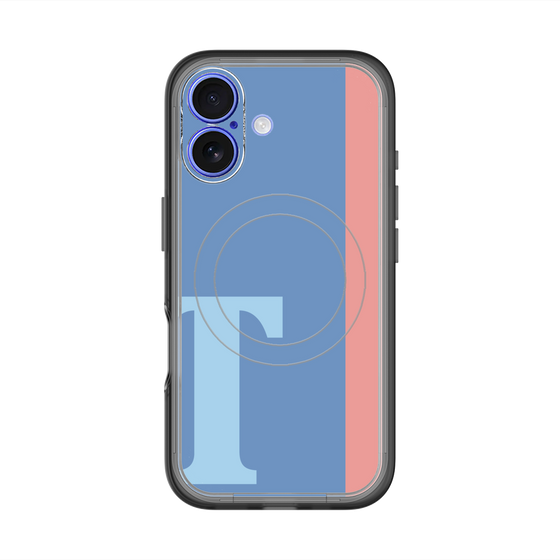 スリムプロテクションプレミアムケース with MagSafe［ オリジナル - initial color line - T blue ］