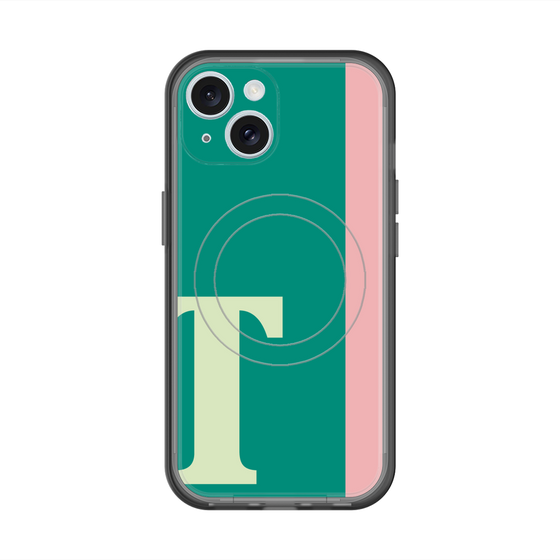 スリムプロテクションプレミアムケース with MagSafe［ オリジナル - initial color line - T green ］