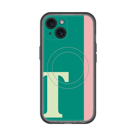 スリムプロテクションプレミアムケース with MagSafe［ オリジナル - initial color line - T green ］
