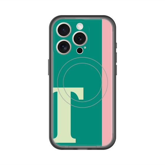 スリムプロテクションプレミアムケース with MagSafe［ オリジナル - initial color line - T green ］