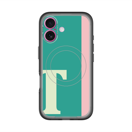 スリムプロテクションプレミアムケース with MagSafe［ オリジナル - initial color line - T green ］