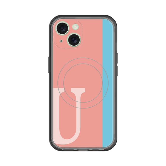 スリムプロテクションプレミアムケース with MagSafe［ オリジナル - initial color line - U pink ］
