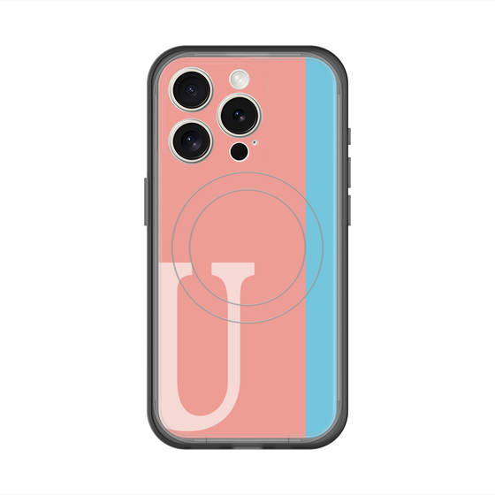 スリムプロテクションプレミアムケース with MagSafe［ オリジナル - initial color line - U pink ］