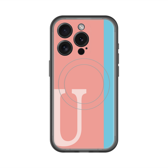 スリムプロテクションプレミアムケース with MagSafe［ オリジナル - initial color line - U pink ］