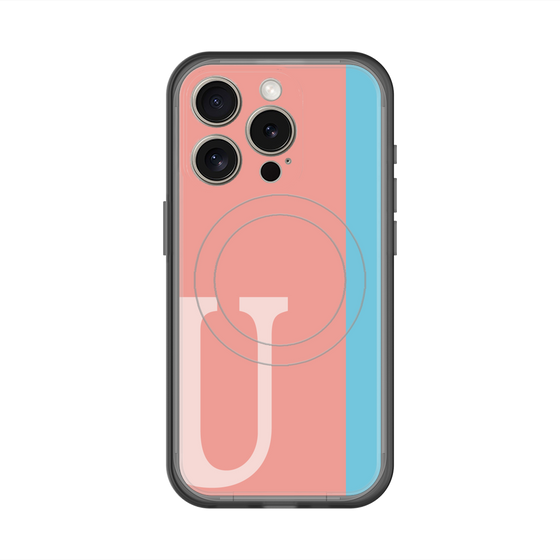 スリムプロテクションプレミアムケース with MagSafe［ オリジナル - initial color line - U pink ］