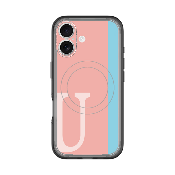 スリムプロテクションプレミアムケース with MagSafe［ オリジナル - initial color line - U pink ］