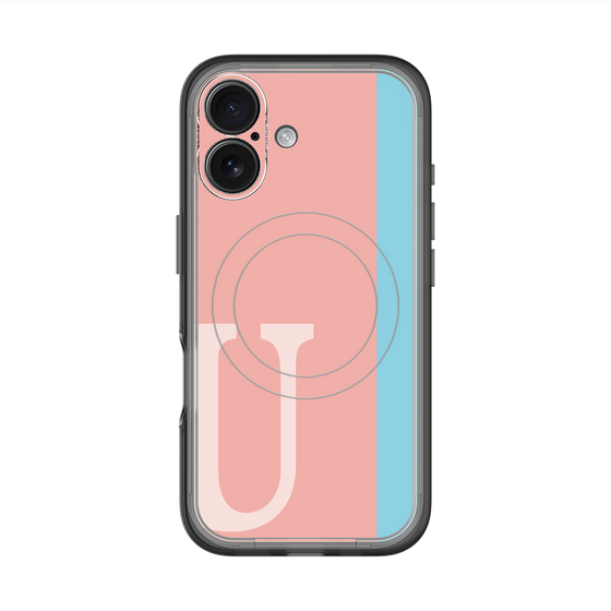 スリムプロテクションプレミアムケース with MagSafe［ オリジナル - initial color line - U pink ］