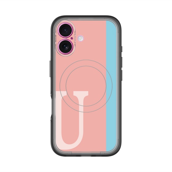 スリムプロテクションプレミアムケース with MagSafe［ オリジナル - initial color line - U pink ］