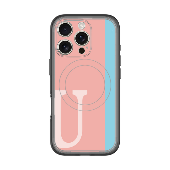 スリムプロテクションプレミアムケース with MagSafe［ オリジナル - initial color line - U pink ］