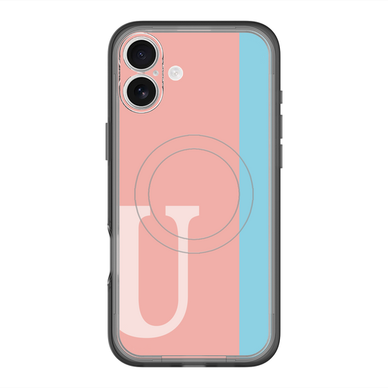 スリムプロテクションプレミアムケース with MagSafe［ オリジナル - initial color line - U pink ］