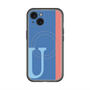 スリムプロテクションプレミアムケース with MagSafe［ オリジナル - initial color line - U blue ］