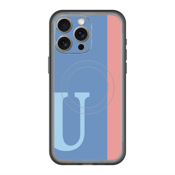 スリムプロテクションプレミアムケース with MagSafe［ オリジナル - initial color line - U blue ］