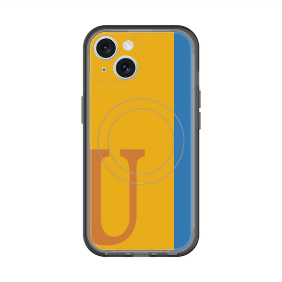 スリムプロテクションプレミアムケース with MagSafe［ オリジナル - initial color line - U orange ］