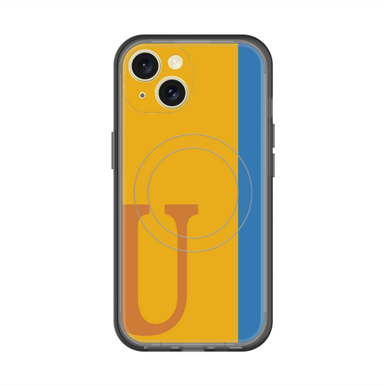 スリムプロテクションプレミアムケース with MagSafe［ オリジナル - initial color line - U orange ］