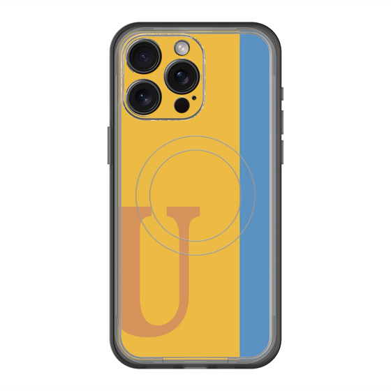 スリムプロテクションプレミアムケース with MagSafe［ オリジナル - initial color line - U orange ］