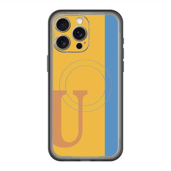 スリムプロテクションプレミアムケース with MagSafe［ オリジナル - initial color line - U orange ］