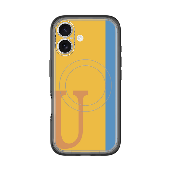 スリムプロテクションプレミアムケース with MagSafe［ オリジナル - initial color line - U orange ］